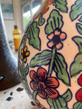 Load image into Gallery viewer, Hand Painted Red and Blue Flower Vase