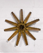Load image into Gallery viewer, Vintage Gilt Metal Sunburst Wall Hanging