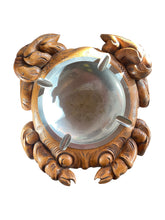 Load image into Gallery viewer, Italian Hand Carved Wood Crab Ashtray