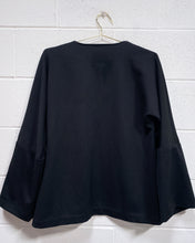 Load image into Gallery viewer, Vintage Black Blouse with Bell Sleeves