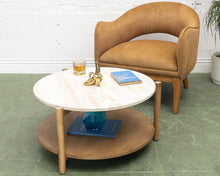 Load image into Gallery viewer, Travertine Top Coffee Table