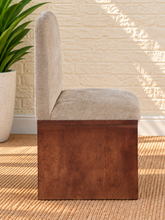 Load image into Gallery viewer, Ayala Walnut dining chair upholstered in Taupe Chenille with sculptural Brown Walnut wood frame