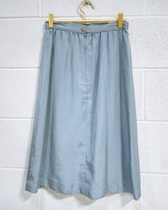 Vintage Dusty Blue Shiny Skirt (8)