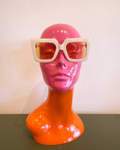 Load image into Gallery viewer, Cream and Amber Sunnies with Gold Chain Temples