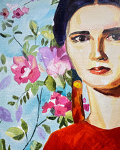 Load image into Gallery viewer, Woman in Red Earrings, Oil Painting