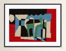 Load image into Gallery viewer, Pair of Fiber Art needlework tapestry in the manner of Stuart Davis