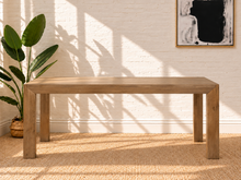 Load image into Gallery viewer, Image 3 of 4: Bernal 72-inch rectangular dining table in Natural Walnut with Ash Veneer, angled legs, and recessed apron detail