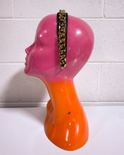 Load image into Gallery viewer, Black Headband with Gold Chain Detail