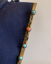 Load image into Gallery viewer, Vintage Blue Wool Handbag