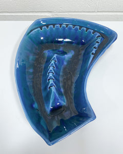 Large Vintage Turquoise Ceramic Ashtray - Made in California