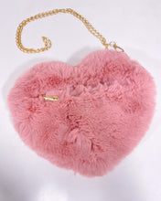 Load image into Gallery viewer, Fuzzy Heart Shaped Pink Purse