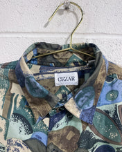 Load image into Gallery viewer, Vintage Graphic Silk Button Up - As Found (S)