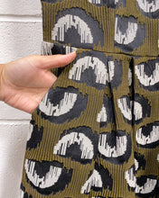 Load image into Gallery viewer, Graphic Olive Green Dress with Pockets and Peekaboo Back(4)