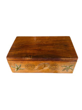 Load image into Gallery viewer, Solid Wood and Brass Star Fish Trinket Box