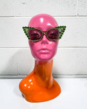 Load image into Gallery viewer, Green Jeweled Cat Eye Sunnies