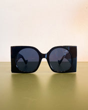 Load image into Gallery viewer, Oversized Black Sunnies with Gold Circle Detail