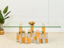 Load image into Gallery viewer, Rare Paul Evans Mid Century Cityscape Burlwood and Chrome Dining Table