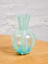 Load image into Gallery viewer, Blue Green Stripped Glass Vase