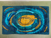 Load image into Gallery viewer, Vintage Teal Authentic Rya Rug Extra Large Mid-Century