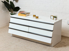 Load image into Gallery viewer, White Lacquer Dresser with Black Trim