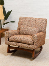Load image into Gallery viewer, Vintage Rocking Chair in Nubby Fabric New Upholstery
