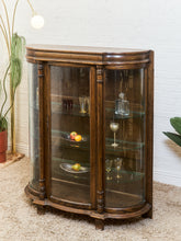 Load image into Gallery viewer, Antique Circa 1900 Bow Front Quarter Sawn Oak China Cabinet Hutch Display
