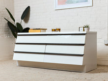 Load image into Gallery viewer, White Lacquer Dresser with Black Trim