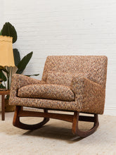 Load image into Gallery viewer, Vintage Rocking Chair in Nubby Fabric New Upholstery