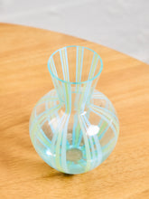 Load image into Gallery viewer, Blue Green Stripped Glass Vase