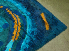 Load image into Gallery viewer, Vintage Teal Authentic Rya Rug Extra Large Mid-Century