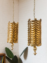 Load image into Gallery viewer, Italian 1960’s Vintage pair of Gold Draped Swag Lamps
