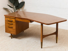 Load image into Gallery viewer, Left Facing Boomerang Wood Vintage Desk