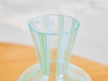 Load image into Gallery viewer, Blue Green Stripped Glass Vase