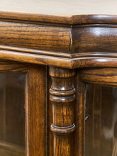 Load image into Gallery viewer, Antique Circa 1900 Bow Front Quarter Sawn Oak China Cabinet Hutch Display