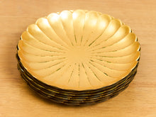 Load image into Gallery viewer, Mid Century Otagiri Golden Japanese Lacquer Ware Floral Shaped Plates - Set of 7
