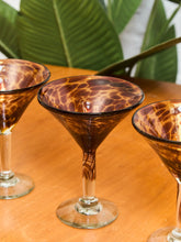 Load image into Gallery viewer, Set of 6 Handblown Tortoise Double Martini Glasses