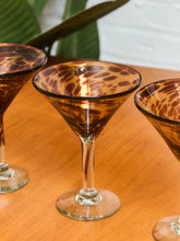 Load image into Gallery viewer, Set of 6 Handblown Tortoise Double Martini Glasses