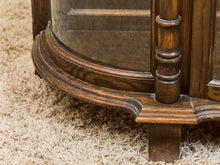 Load image into Gallery viewer, Antique Circa 1900 Bow Front Quarter Sawn Oak China Cabinet Hutch Display