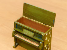 Load image into Gallery viewer, Green Piano Hand Crank Music Box