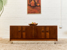 Load image into Gallery viewer, Vintage Brown Saltman Credenza with Plinth Base