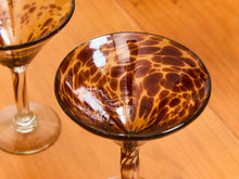 Load image into Gallery viewer, Set of 6 Handblown Tortoise Double Martini Glasses