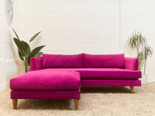 Load image into Gallery viewer, Adi Raspberry Fuschia Velvet Sofa with Ottoman