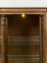 Load image into Gallery viewer, Antique Circa 1900 Bow Front Quarter Sawn Oak China Cabinet Hutch Display