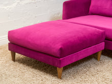 Load image into Gallery viewer, Adi Raspberry Fuschia Velvet Sofa with Ottoman