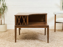 Load image into Gallery viewer, Brown Saltman Two Tier Corner Table