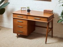 Load image into Gallery viewer, Mid-Century Modern Four-Drawer Walnut Writing Desk by Sligh Lowry