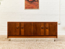 Load image into Gallery viewer, Vintage Brown Saltman Credenza with Plinth Base
