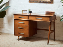 Load image into Gallery viewer, Mid-Century Modern Four-Drawer Walnut Writing Desk by Sligh Lowry