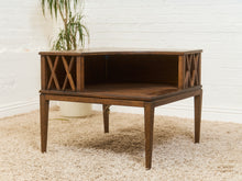 Load image into Gallery viewer, Brown Saltman Two Tier Corner Table
