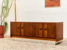 Load image into Gallery viewer, Vintage Brown Saltman Credenza with Plinth Base